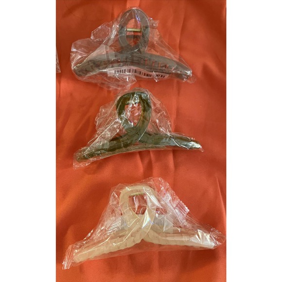 Set Of 6 Large Hair Claws Clips For Thick Hair Creme, Gray, Green, Tortoise - Picture 3 of 3